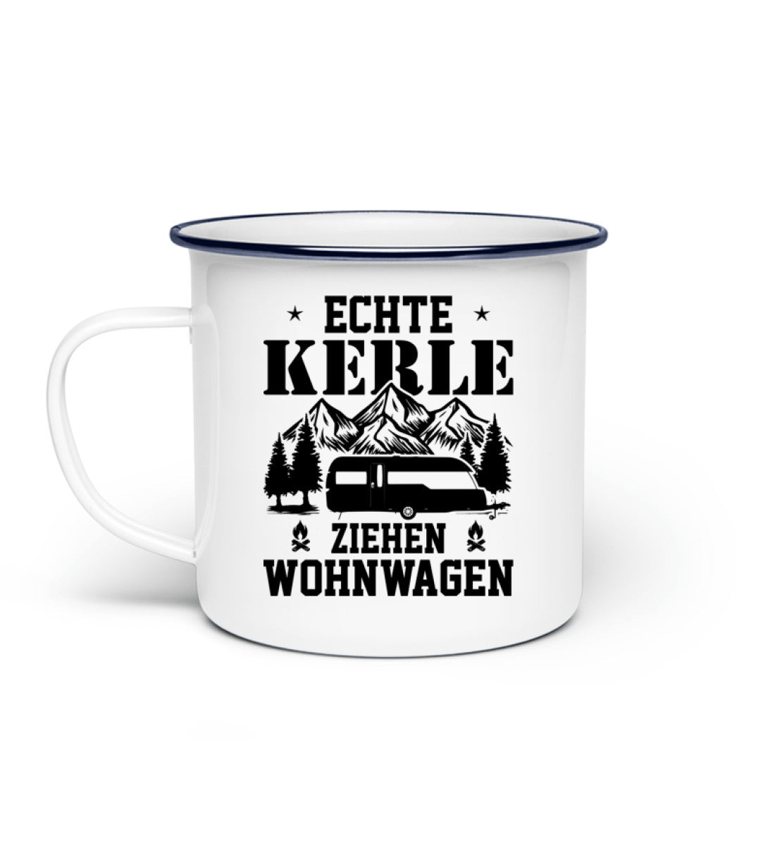 Echte Kerle ziehen Wohnwagen - Emaille Tasse camping Default Title