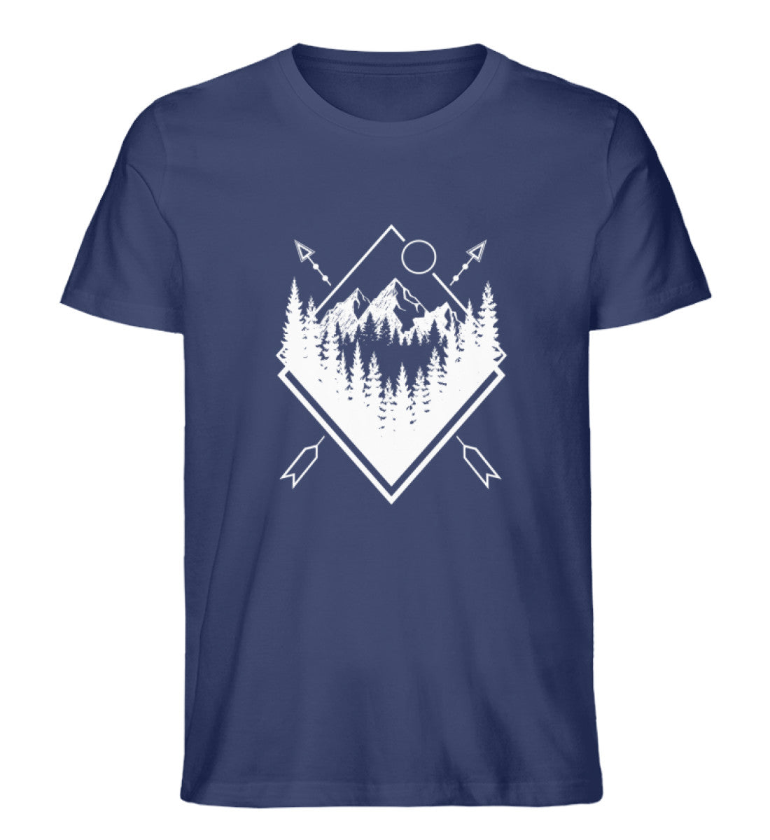 Berglandschaft Geometrisch - Herren Organic T-Shirt berge Navyblau