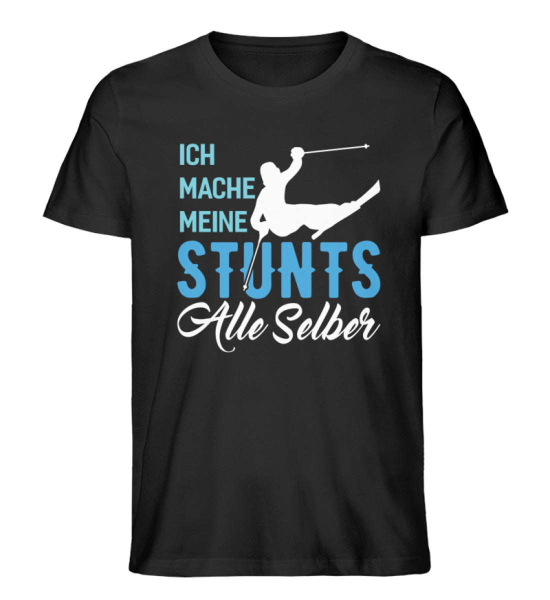 Ich mache meine Stunts alle selber-(S.K) - Herren Premium Organic T-Shirt klettern Schwarz