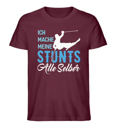 Ich mache meine Stunts alle selber-(S.K) - Herren Premium Organic T-Shirt klettern Weinrot