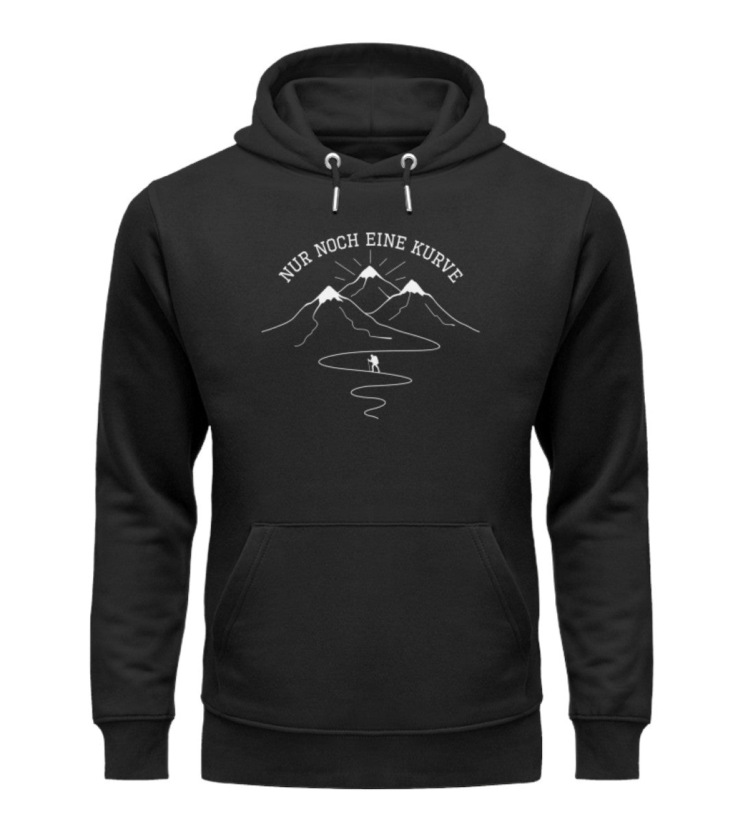 Nur noch eine Kurve - Unisex Premium Organic Hoodie berge wandern Schwarz