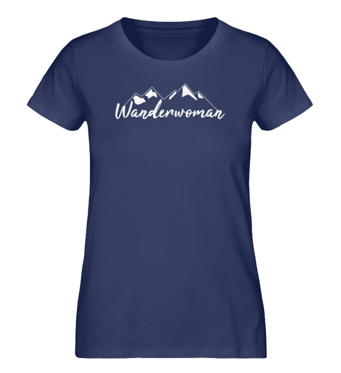 Wanderwoman. - Damen Organic T-Shirt wandern Navyblau