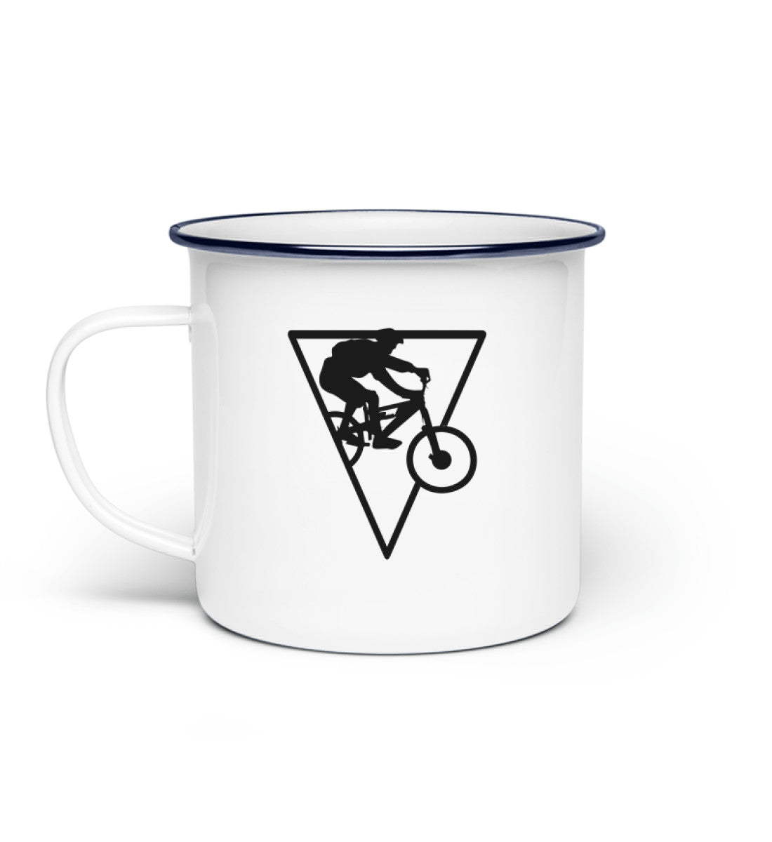 Mountainbiker Geometrisch - Emaille Tasse mountainbike