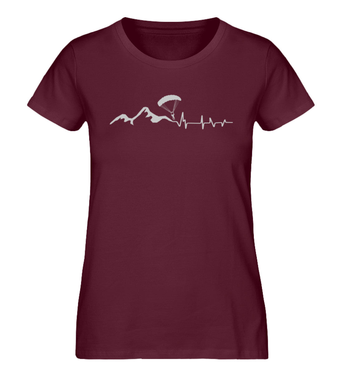 Herzschlag Paragleiter - Damen Organic T-Shirt berge Weinrot