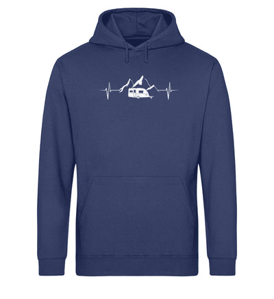 Wohnwagen Herzschlag - Unisex Organic Hoodie camping Navyblau