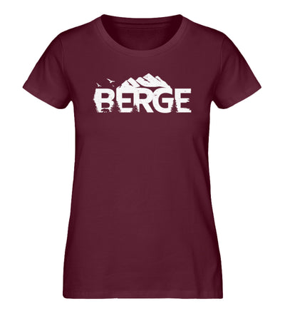 Berge - Damen Premium Organic T-Shirt berge Weinrot