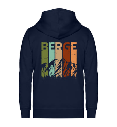 Berge - Vintage - Unisex Premium Organic Sweatjacke berge Navyblau