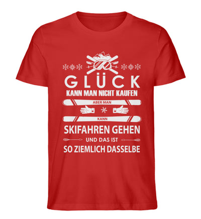 Glück kann man sich nicht kaufen - Herren Organic T-Shirt ski Rot