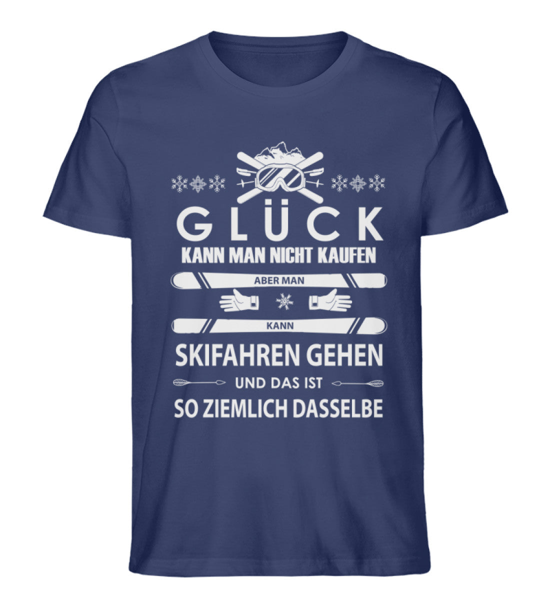 Glück kann man sich nicht kaufen - Herren Organic T-Shirt ski Navyblau