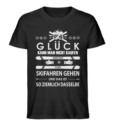 Glück kann man sich nicht kaufen - Herren Organic T-Shirt ski Schwarz