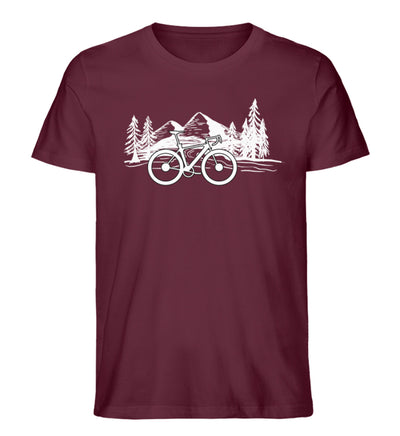 Fahrrad und Berge - Herren Premium Organic T-Shirt fahrrad mountainbike Weinrot