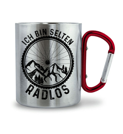 Ich bin selten radlos - Karabiner Tasse fahrrad mountainbike 330ml