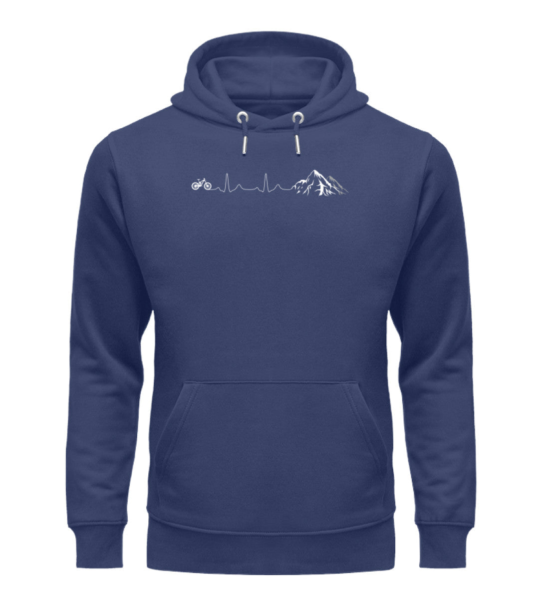 Herzschlag Berge und Bike - Unisex Premium Organic Hoodie mountainbike Navyblau