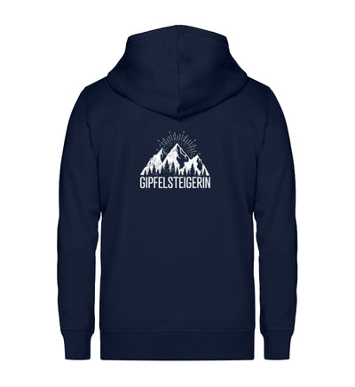 Die Gipfelsteigerin - Unisex Premium Organic Sweatjacke berge klettern wandern Navyblau