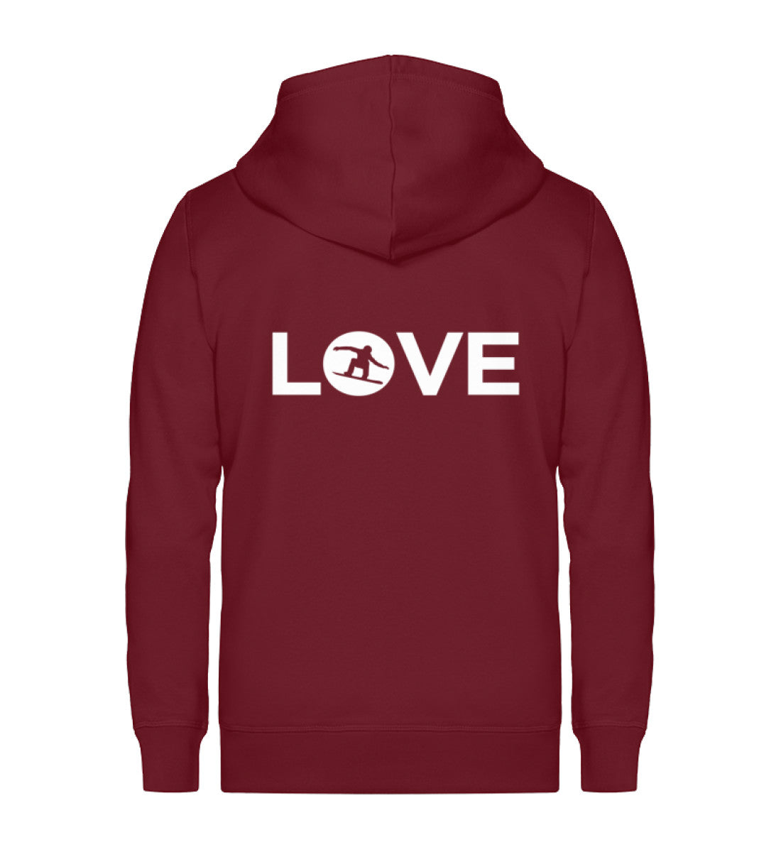 LOVE Snowboarder - Unisex Premium Organic Sweatjacke snowboarden Weinrot