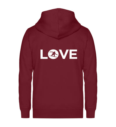 LOVE Snowboarder - Unisex Premium Organic Sweatjacke snowboarden Weinrot