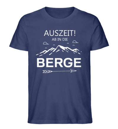 Auszeit ab in die Berge - Herren Organic T-Shirt Navyblau