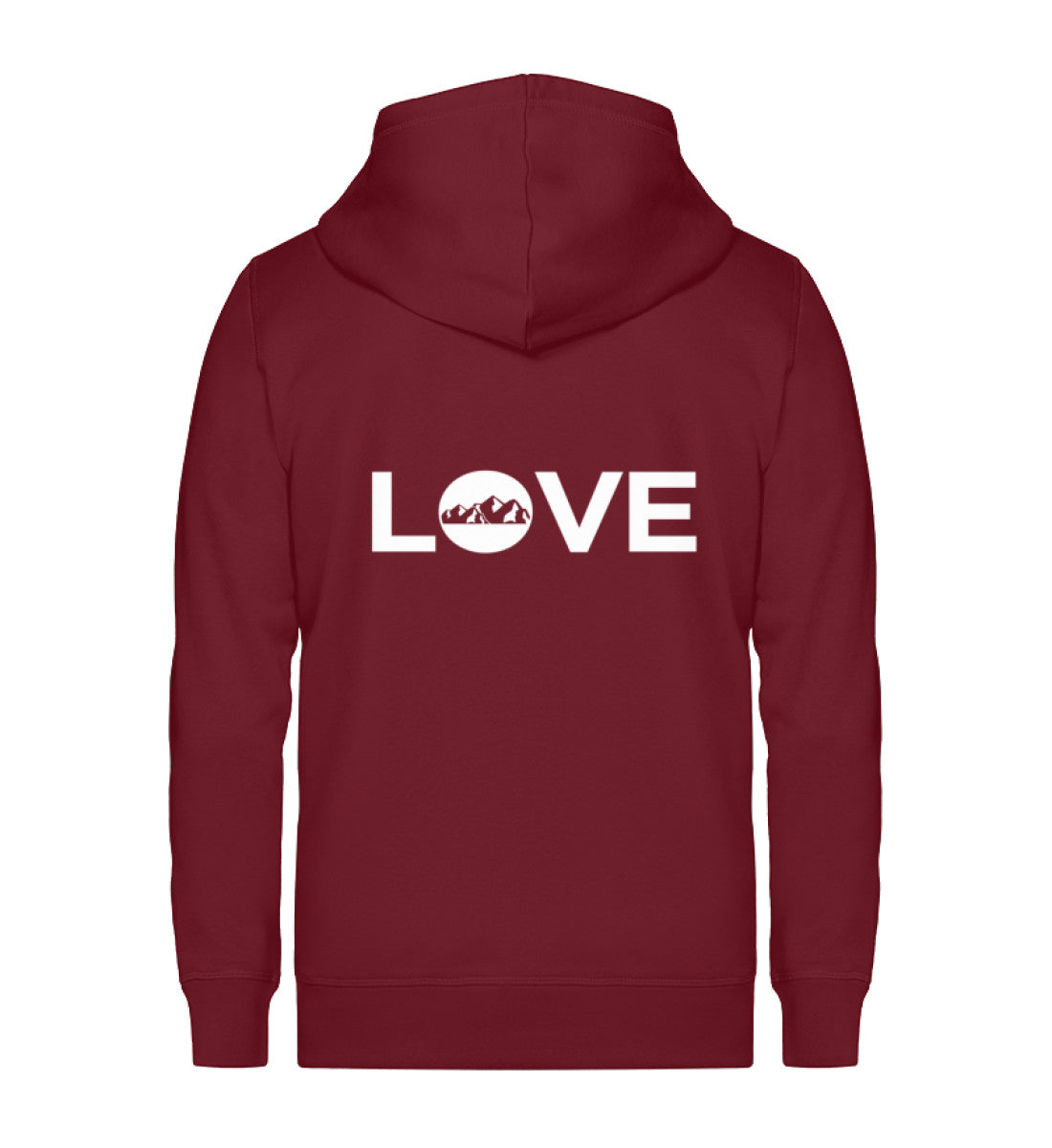 LOVE Berge - Unisex Premium Organic Sweatjacke berge Weinrot