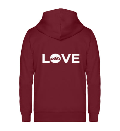 LOVE Berge - Unisex Premium Organic Sweatjacke berge Weinrot