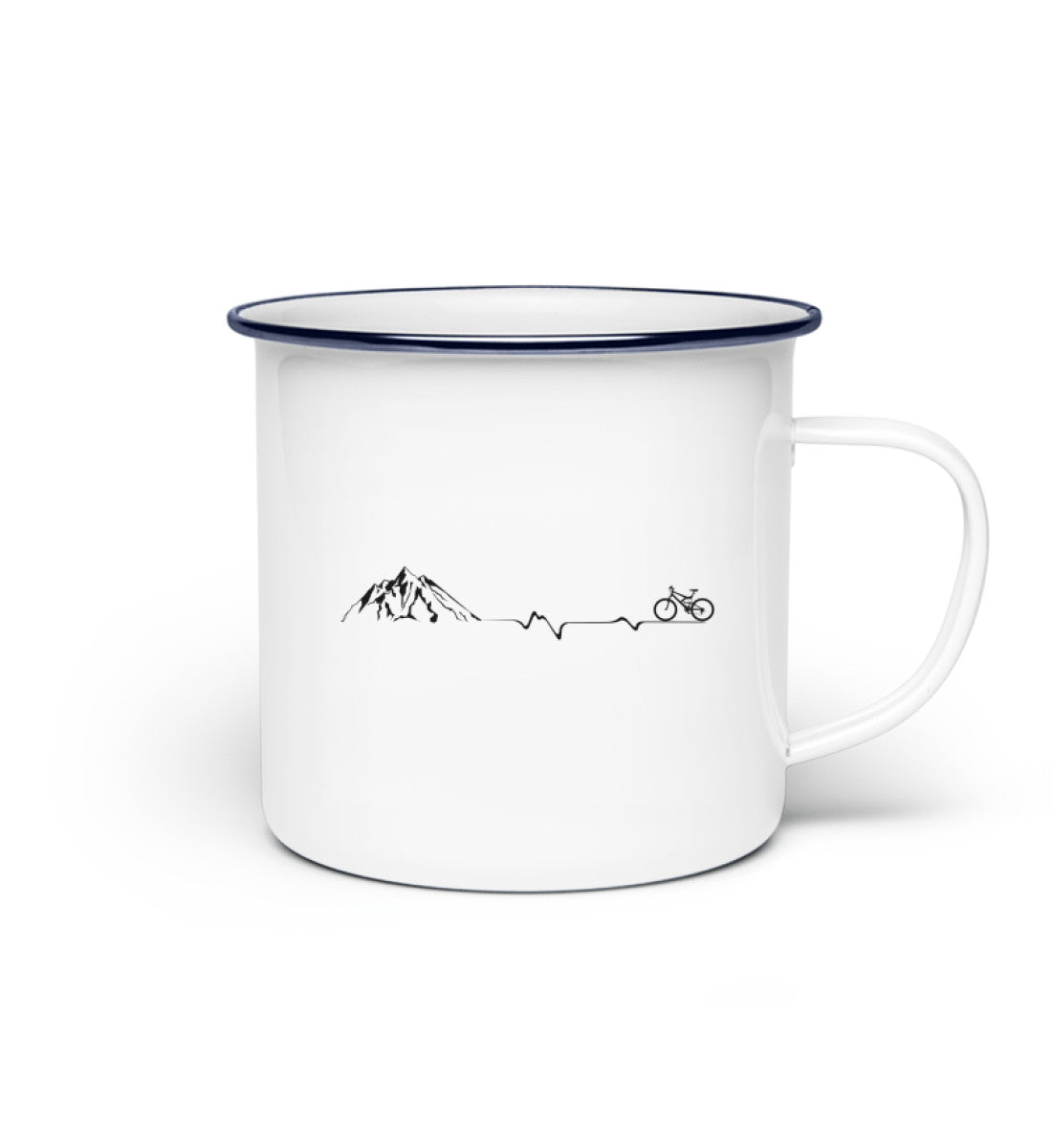 Herzschlag Berge und Fahrrad - Emaille Tasse mountainbike Default Title