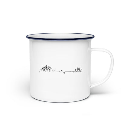 Herzschlag Berge und Fahrrad - Emaille Tasse mountainbike Default Title