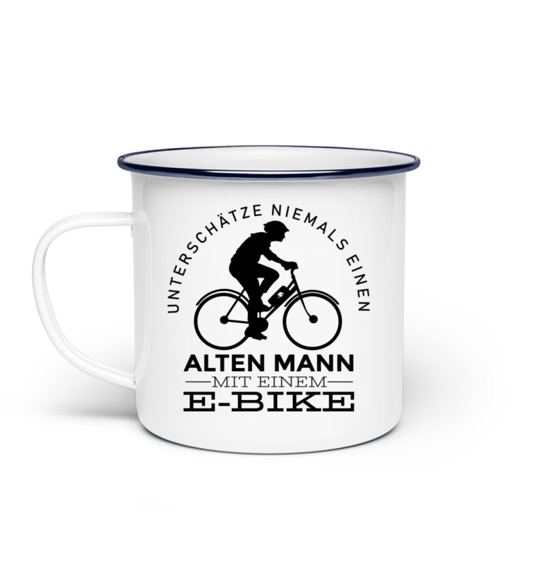 Alter Mann mit einem E-Bike - Emaille Tasse e-bike Default Title