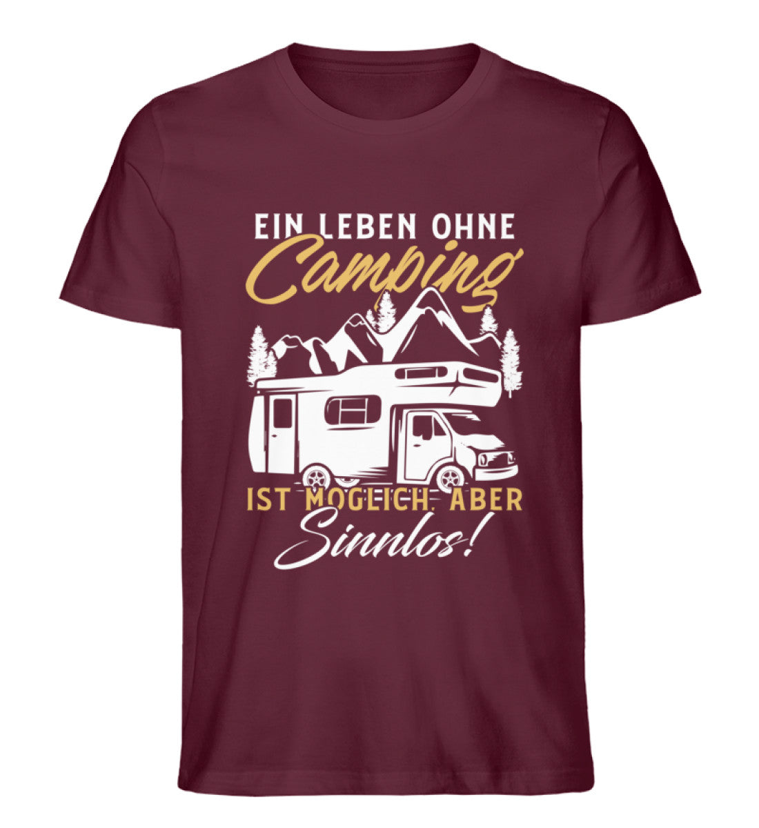 Camping ist Leben - Herren Premium Organic T-Shirt camping Weinrot