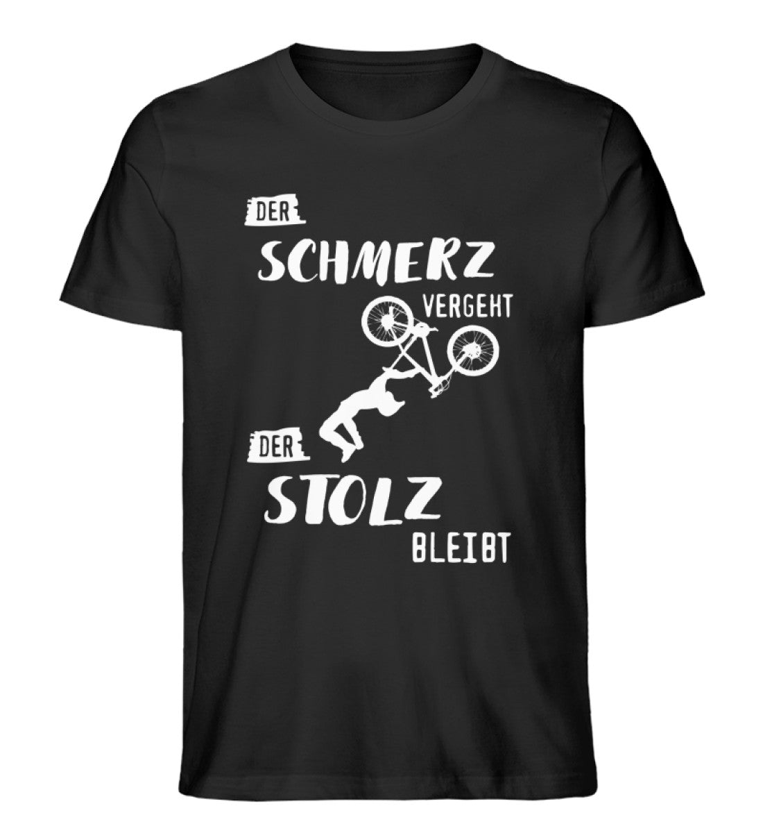 Der Schmerz vergeht der Stolz bleibt - Herren Organic T-Shirt mountainbike Schwarz