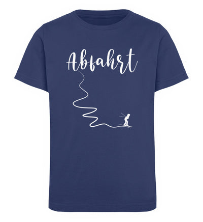 Abfahrt - Kinder Premium Organic T-Shirt ski Navyblau