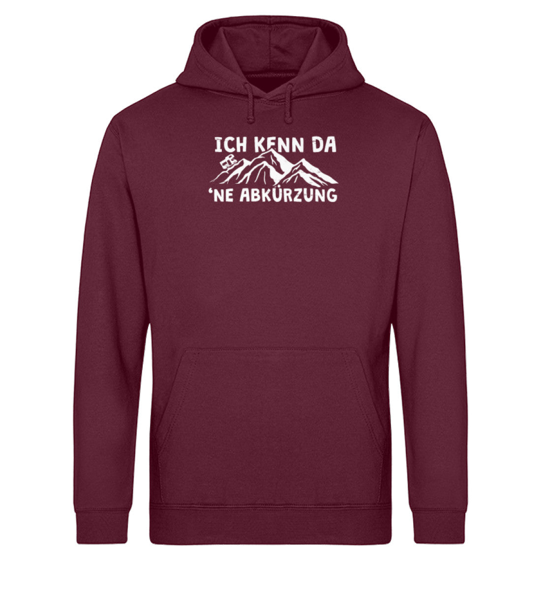 Ich kenn da ne Abkürzung-Wohnmobil- Unisex Organic Hoodie camping Weinrot