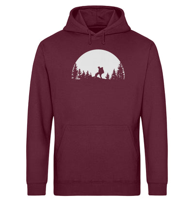 Berggeher - Unisex Organic Hoodie wandern Weinrot