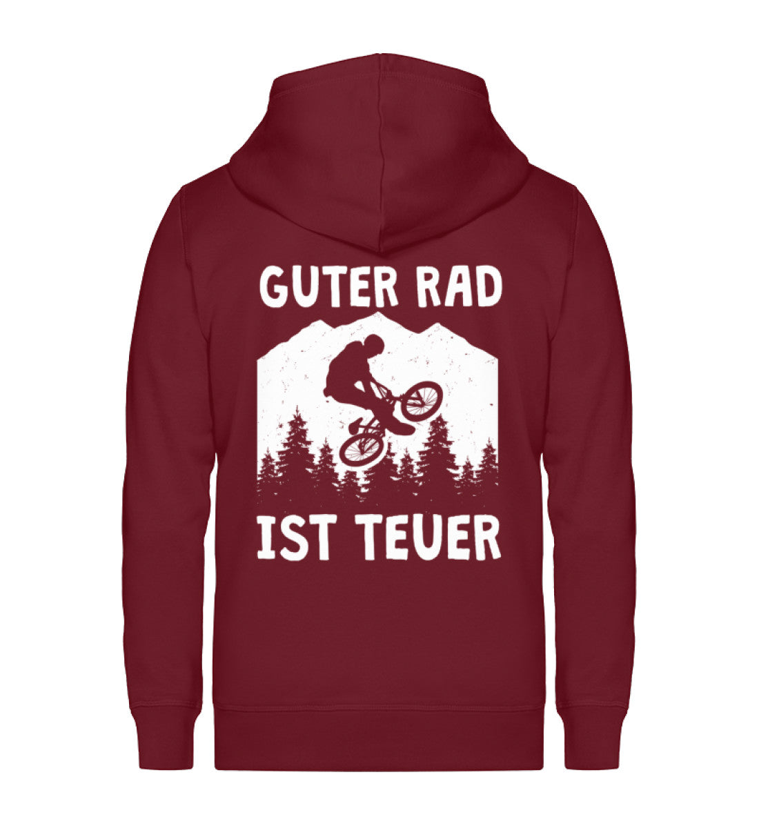 Guter Rad ist teuer. - Unisex Premium Organic Sweatjacke fahrrad mountainbike Weinrot