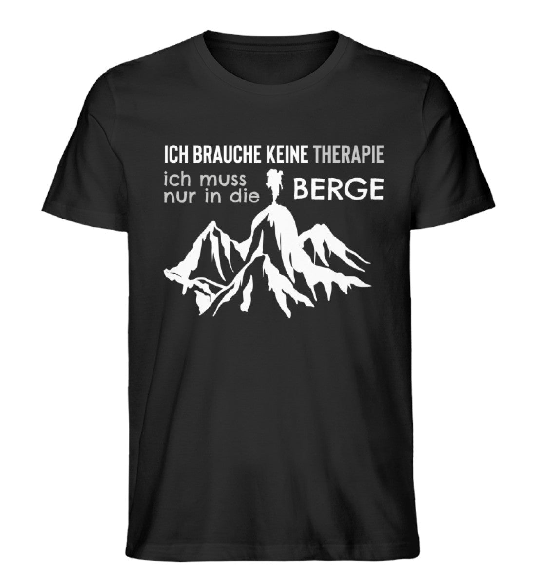 Therapie? Ich muss nur in die Berge - Herren Organic T-Shirt berge wandern Schwarz