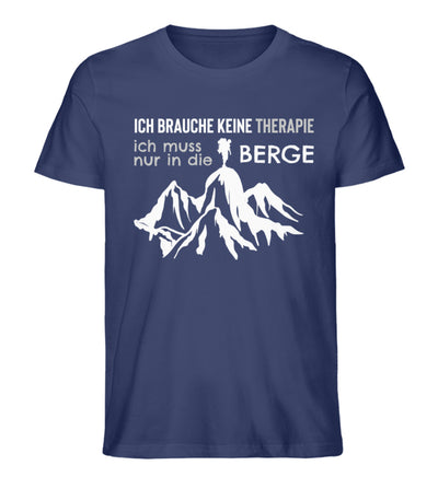 Therapie? Ich muss nur in die Berge - Herren Organic T-Shirt berge wandern Navyblau