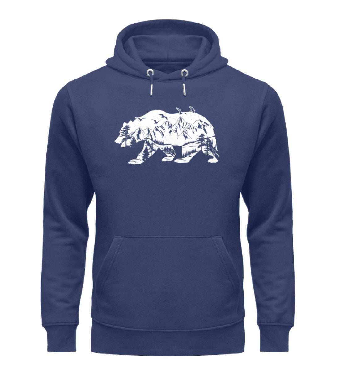 Bär und Berge Abstrakt - Unisex Premium Organic Hoodie berge camping Navyblau