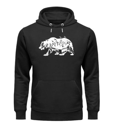 Bär und Berge Abstrakt - Unisex Premium Organic Hoodie berge camping Schwarz