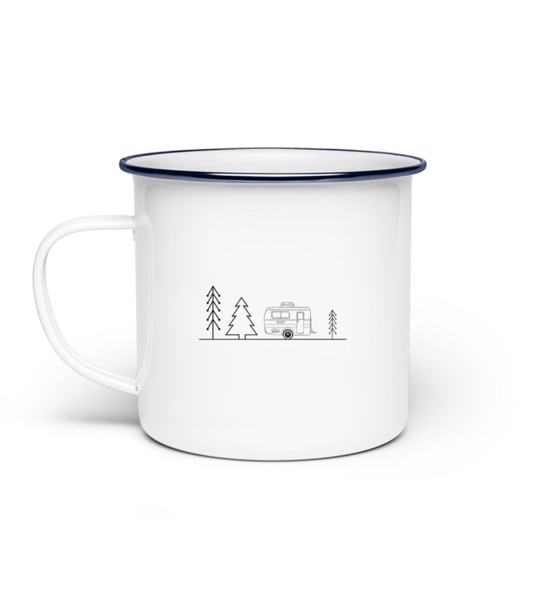 Camping Minimal - Emaille Tasse camping