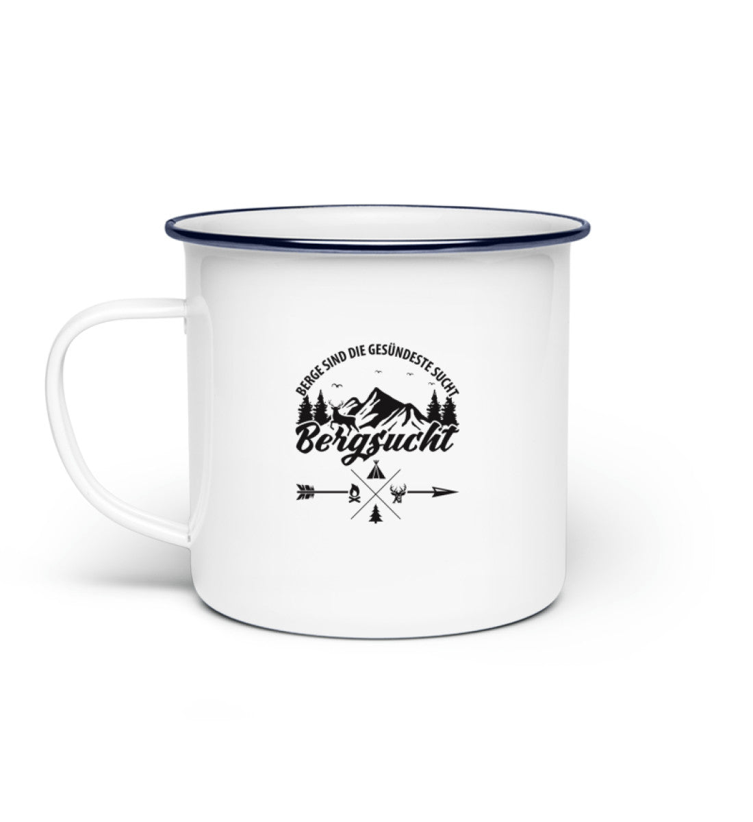 Bergsucht - Emaille Tasse berge klettern