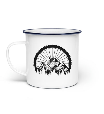 Mountainbike Geometrisch - Emaille Tasse mountainbike