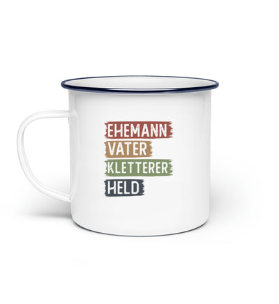 Ehemann, Vater, Kletterer, Held - Emaille Tasse klettern Default Title