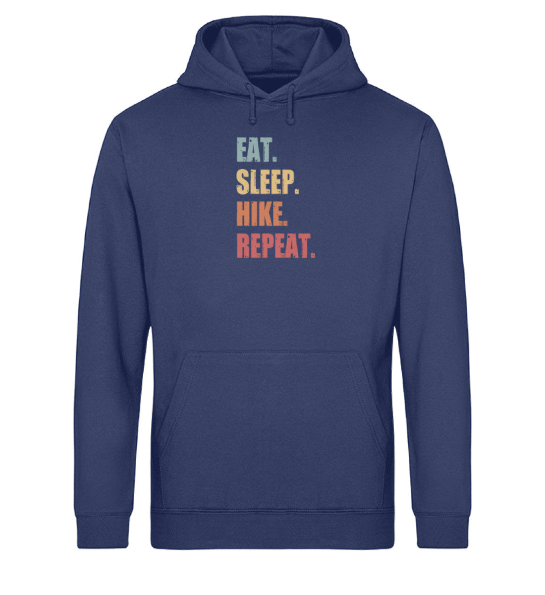 Eat Sleep Hike Repeat - Unisex Organic Hoodie wandern Navyblau