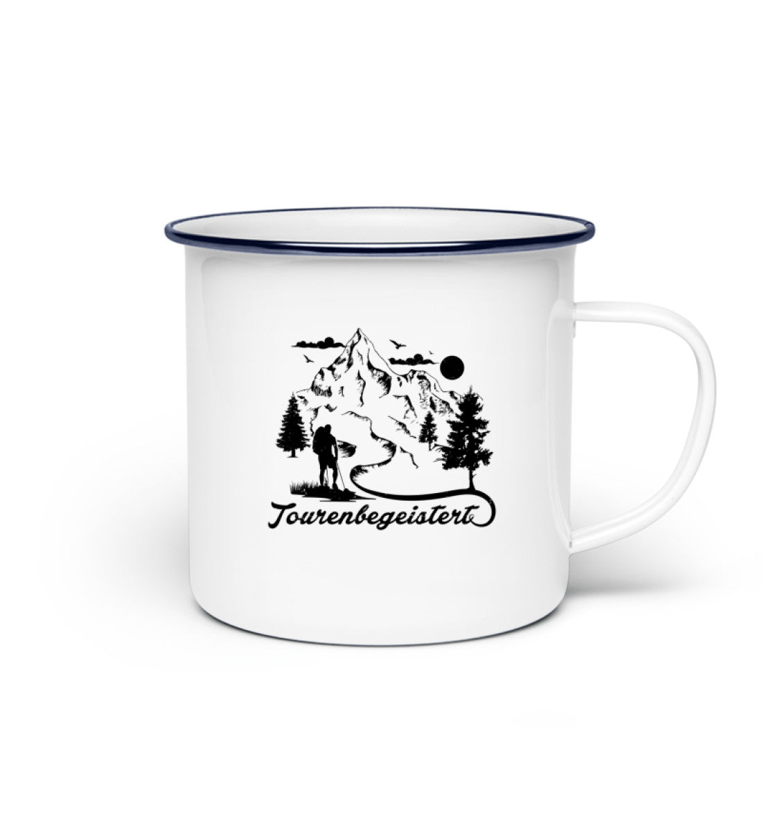 Tourenbegeistert - Emaille Tasse wandern