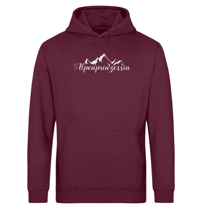 Alpenprinzessin - Unisex Organic Hoodie berge Weinrot