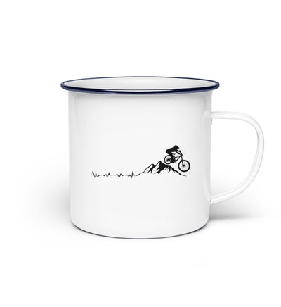 Herzschlag Mountainbiken - Emaille Tasse mountainbike Default Title