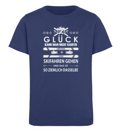 Glück kann man sich nicht kaufen - Kinder Premium Organic T-Shirt ski Navyblau