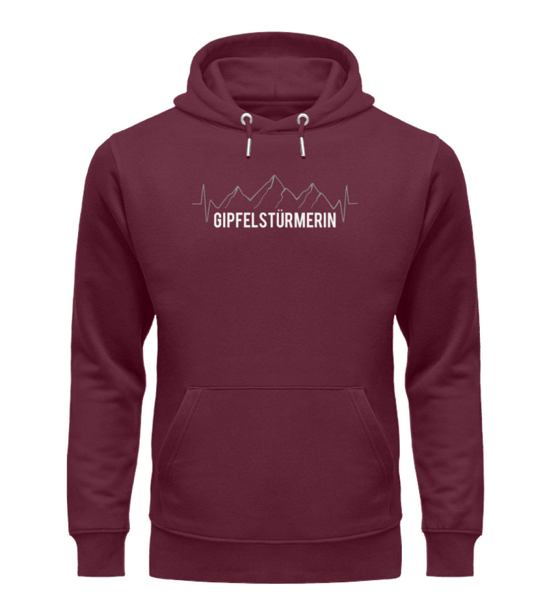 Gipfelstürmerin - Unisex Premium Organic Hoodie berge klettern wandern Weinrot