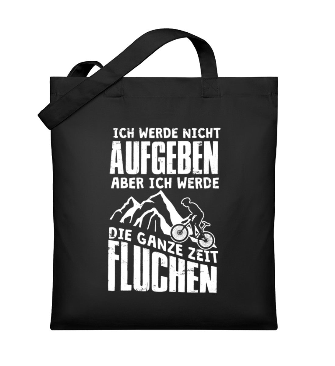 Nicht aufgeben aber fluchen - Organic Einkaufstasche mountainbike Schwarz