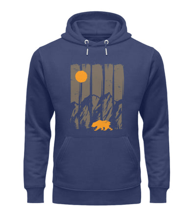 Berge, Mond und Bär - Unisex Premium Organic Hoodie berge camping Navyblau