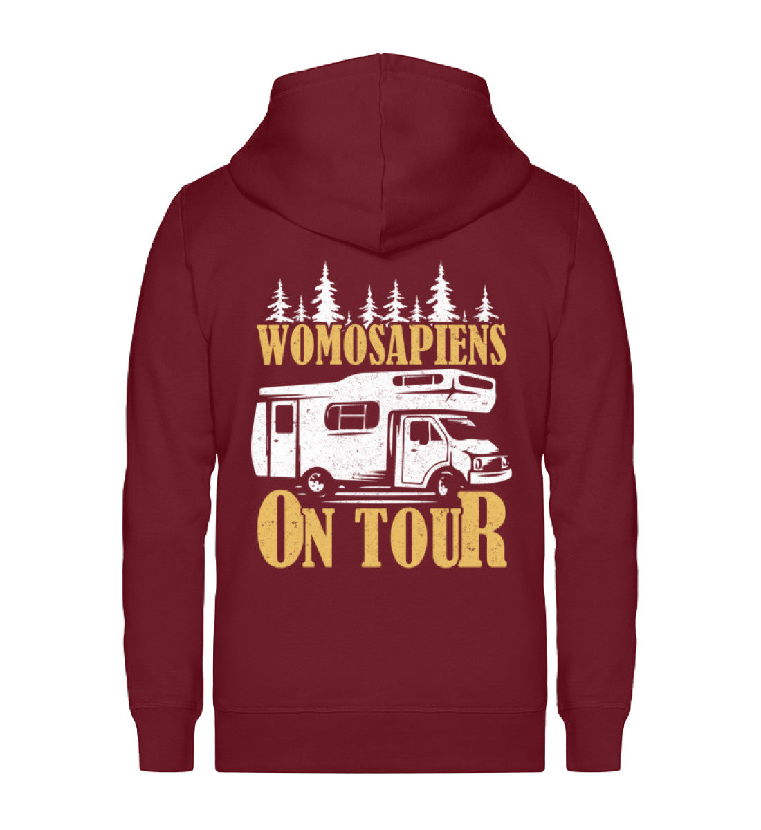 Womosapiens on Tour - Unisex Premium Organic Sweatjacke camping Weinrot