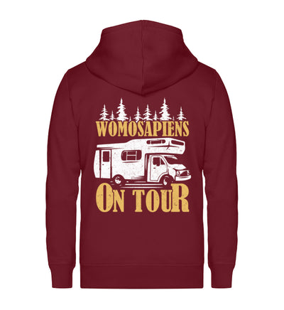 Womosapiens on Tour - Unisex Premium Organic Sweatjacke camping Weinrot